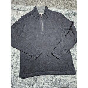 Carbon 2 Cobalt Sweater Mens XL Gray Quarter Zip Pullover Knit Warm